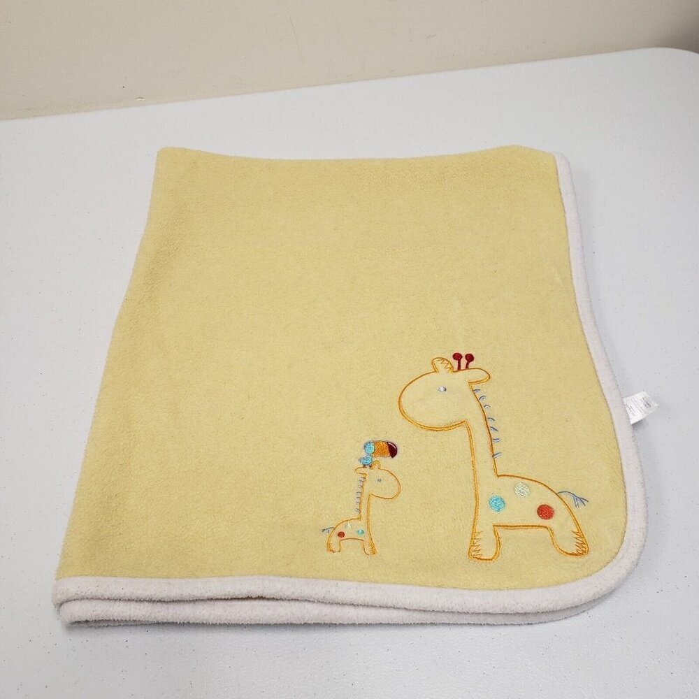 Child of Mine Carters Baby Blanket Giraffe Toucan Bird Squeaker Yellow White